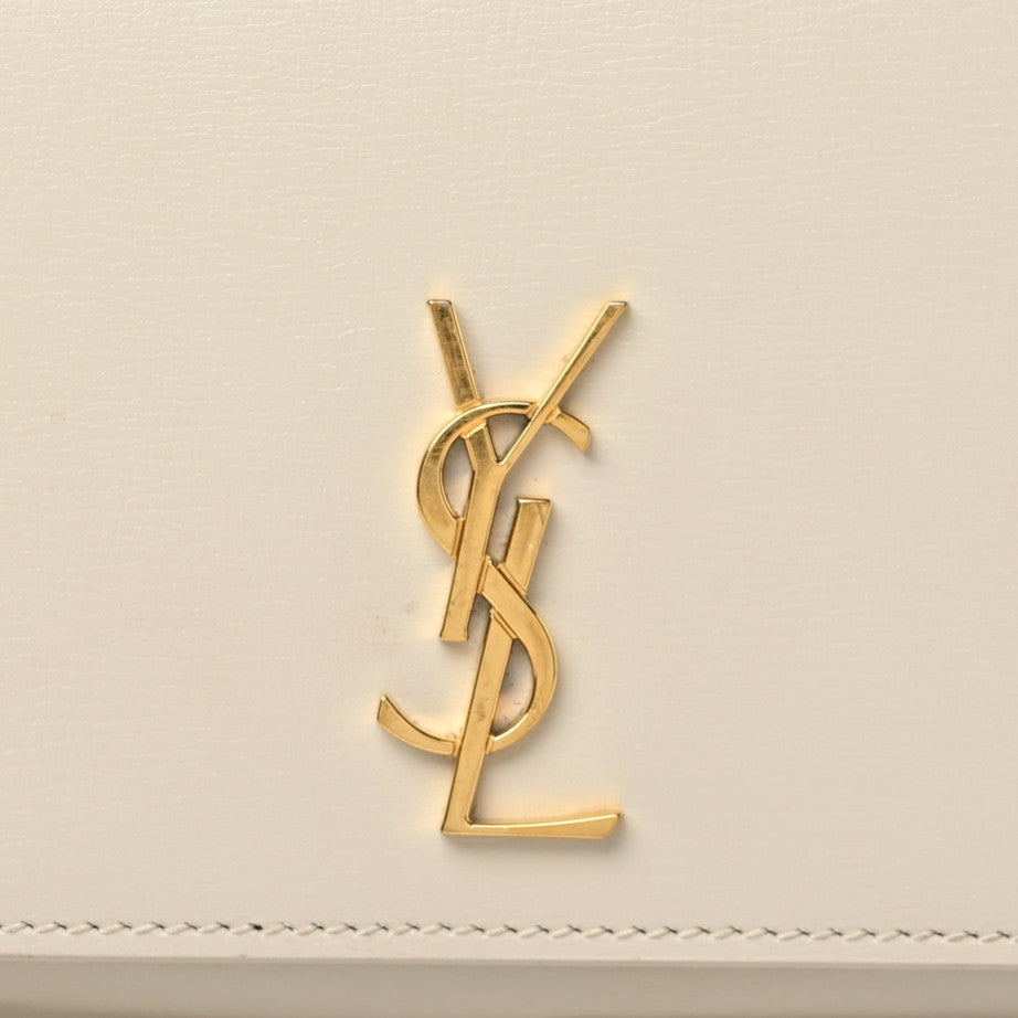 Saint Laurent Smooth Calfskin Monogram Phone Holder Crossbody Crema Soft 9 of 9