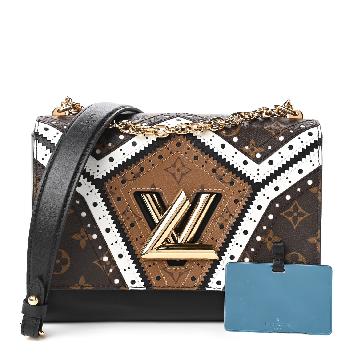 Louis Vuitton Veau Satin Monogram Twist Shoulder Bag MM Black 11 of 11
