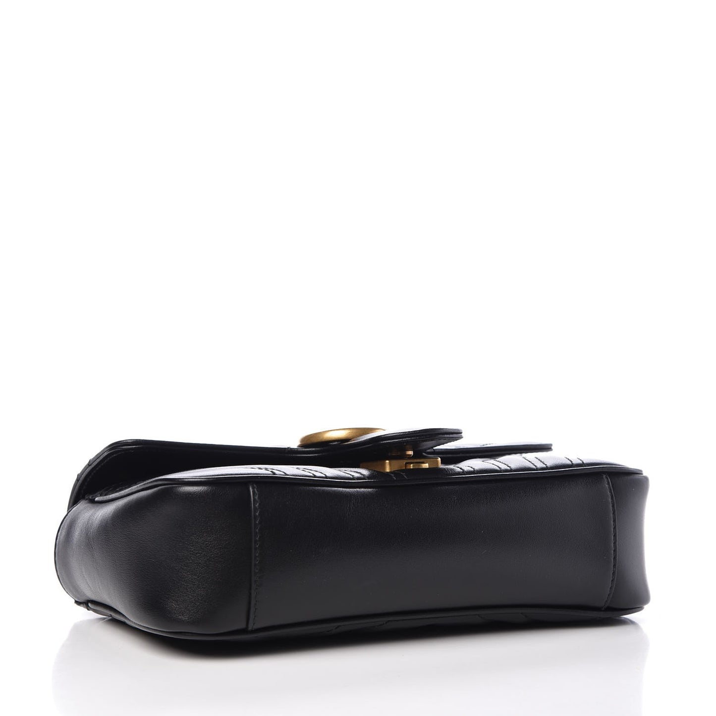 Calfskin Matelasse Mini GG Marmont Shoulder Bag Black