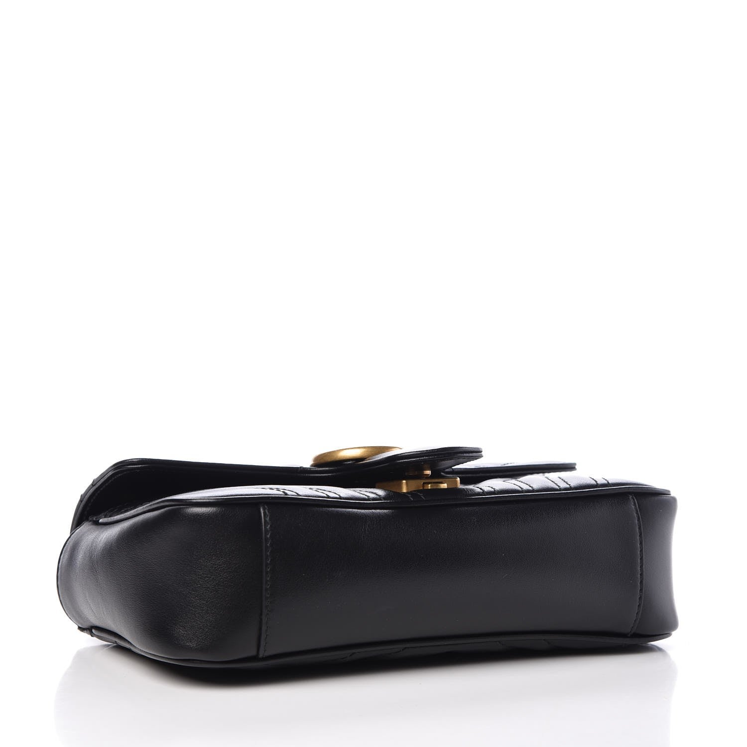 Gucci Calfskin Matelasse Mini GG Marmont Shoulder Bag Black 5 of 9