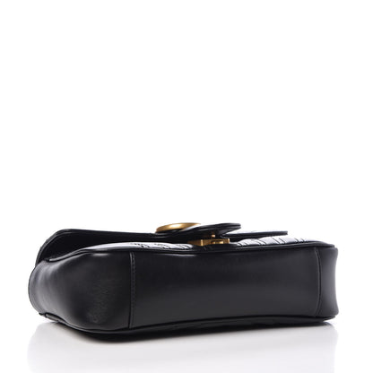 Gucci Calfskin Matelasse Mini GG Marmont Shoulder Bag Black 5 of 9