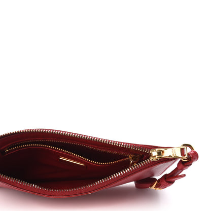 Prada Saffiano Clutch Wristlet Fuoco 5 of 6