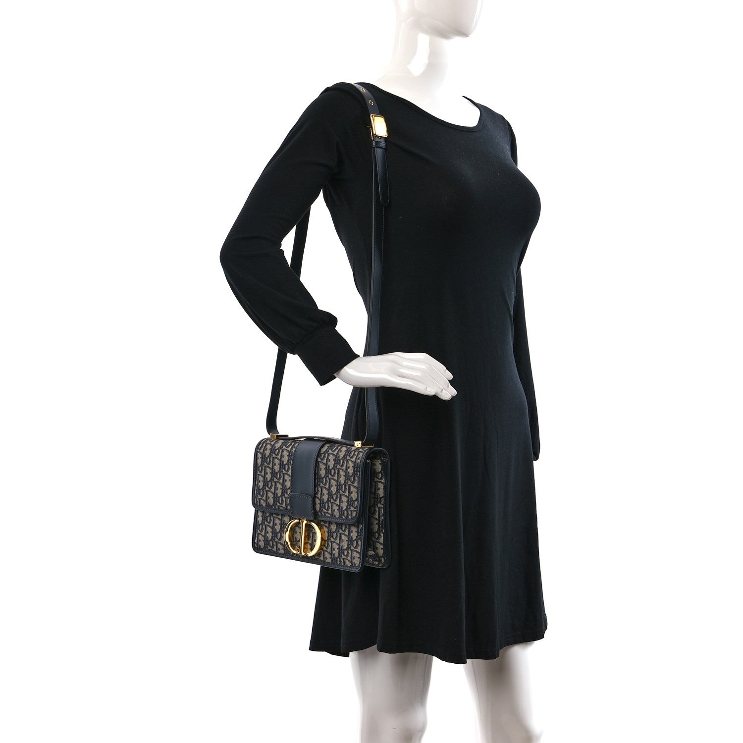 Christian Dior Oblique 30 Montaigne Flap Bag Blue 2 of 9