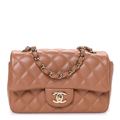 Chanel Lambskin Quilted Mini Rectangular Flap Brown 1 of 11
