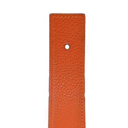 Hermes Box Togo 32mm Martelee Constance Belt 85 Black Orange 7 of 8