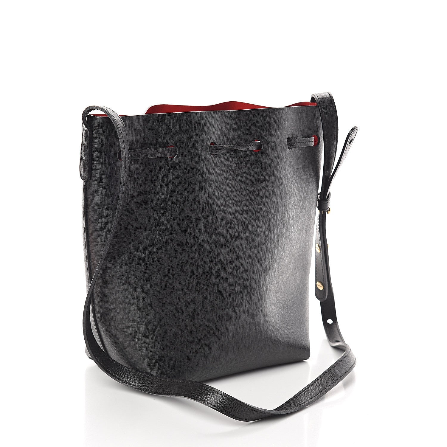 Mansur Gavriel Saffiano Mini Bucket Bag Black 2 of 8