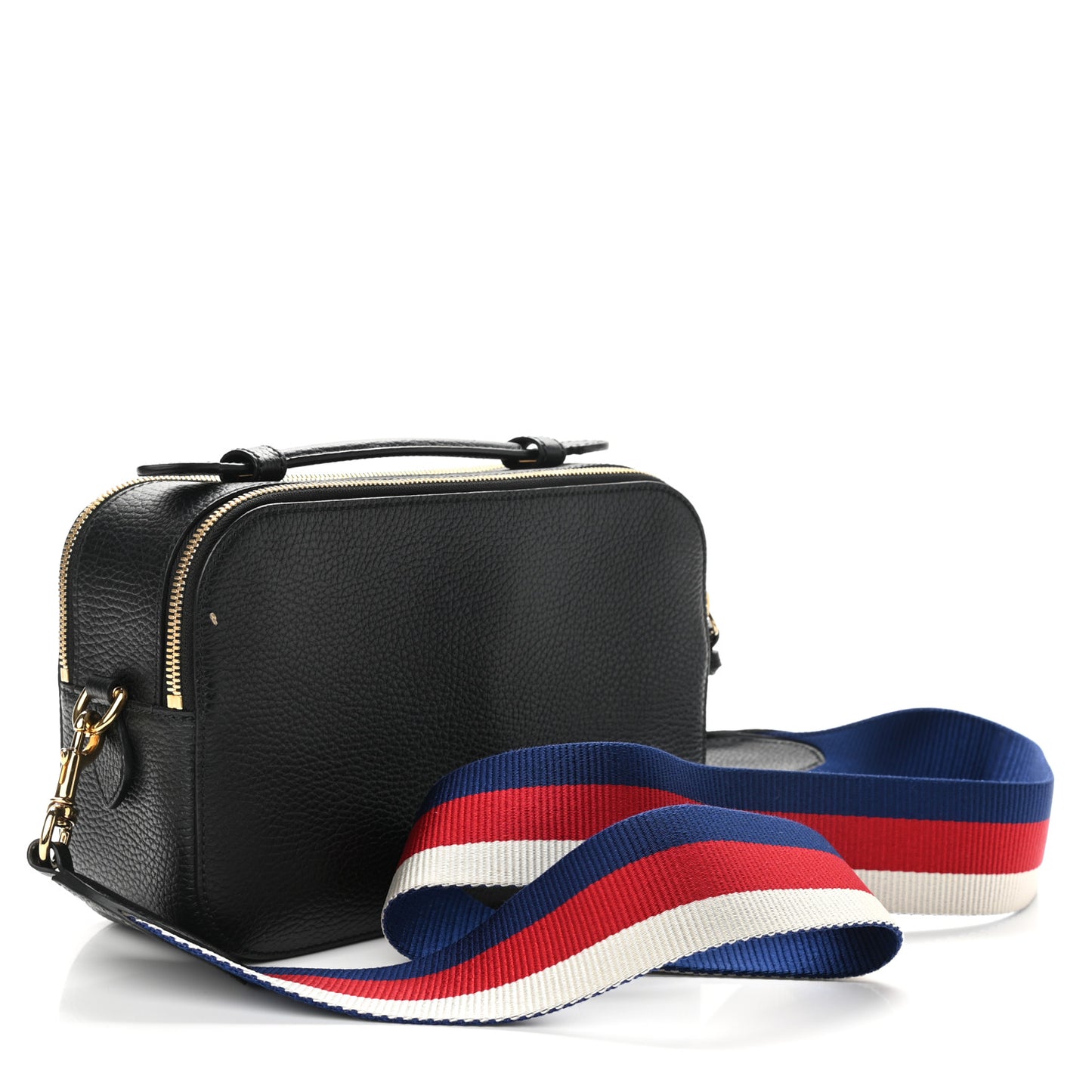 Grained Calfskin Sylvie Web Kingsnake Small Camera Bag Black Multicolor
