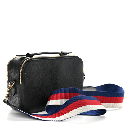 Gucci Grained Calfskin Sylvie Web Kingsnake Small Camera Bag Black Multicolor 3 of 12