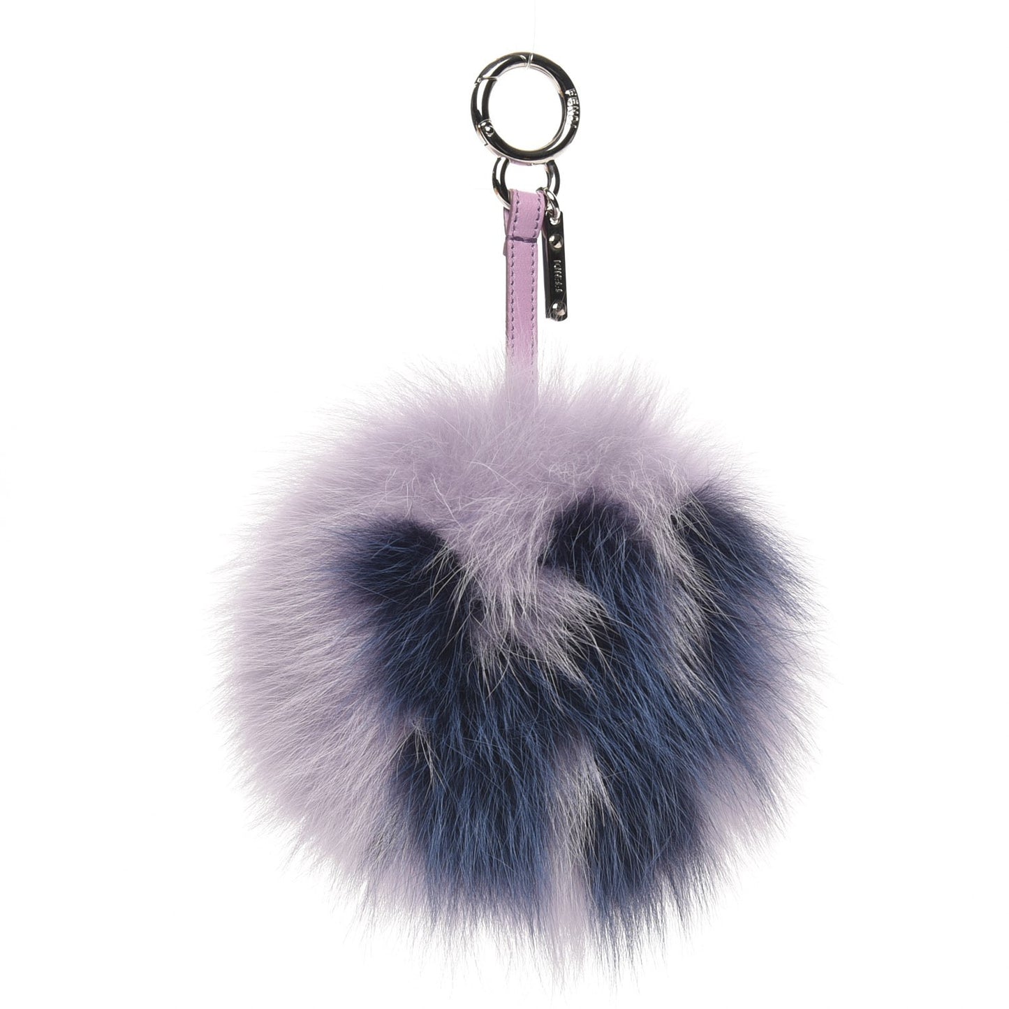 Fox Fur Shiny Nappa Bi-Color R ABCharm Bag Charm Lilla Blue Violetta
