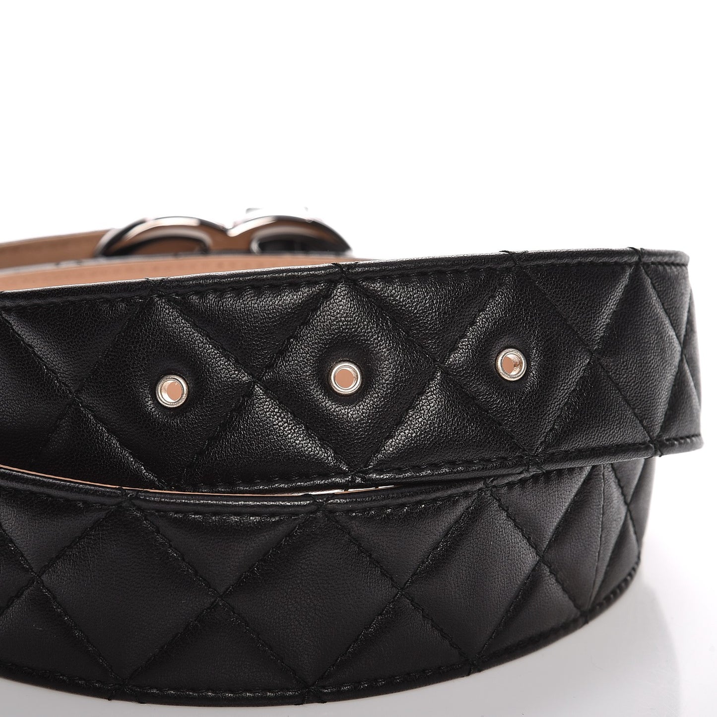 Lambskin Quilted CC Belt 80 32 Black