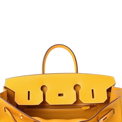 Hermes Epsom Horseshoe Birkin 35 Jaune 8 of 44
