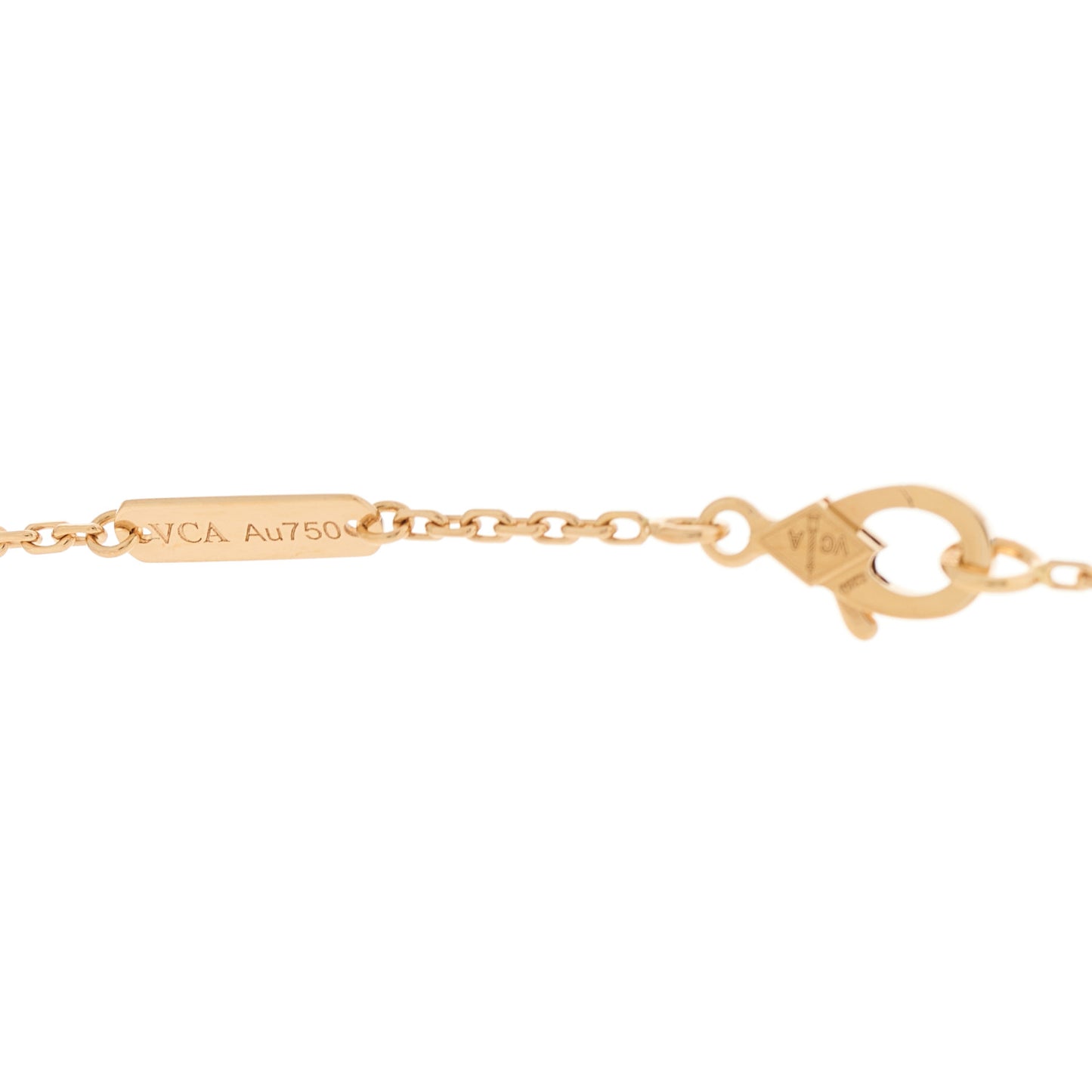 18K Rose Gold Diamond Silver Obsidian Vintage Alhambra Pendant Necklace