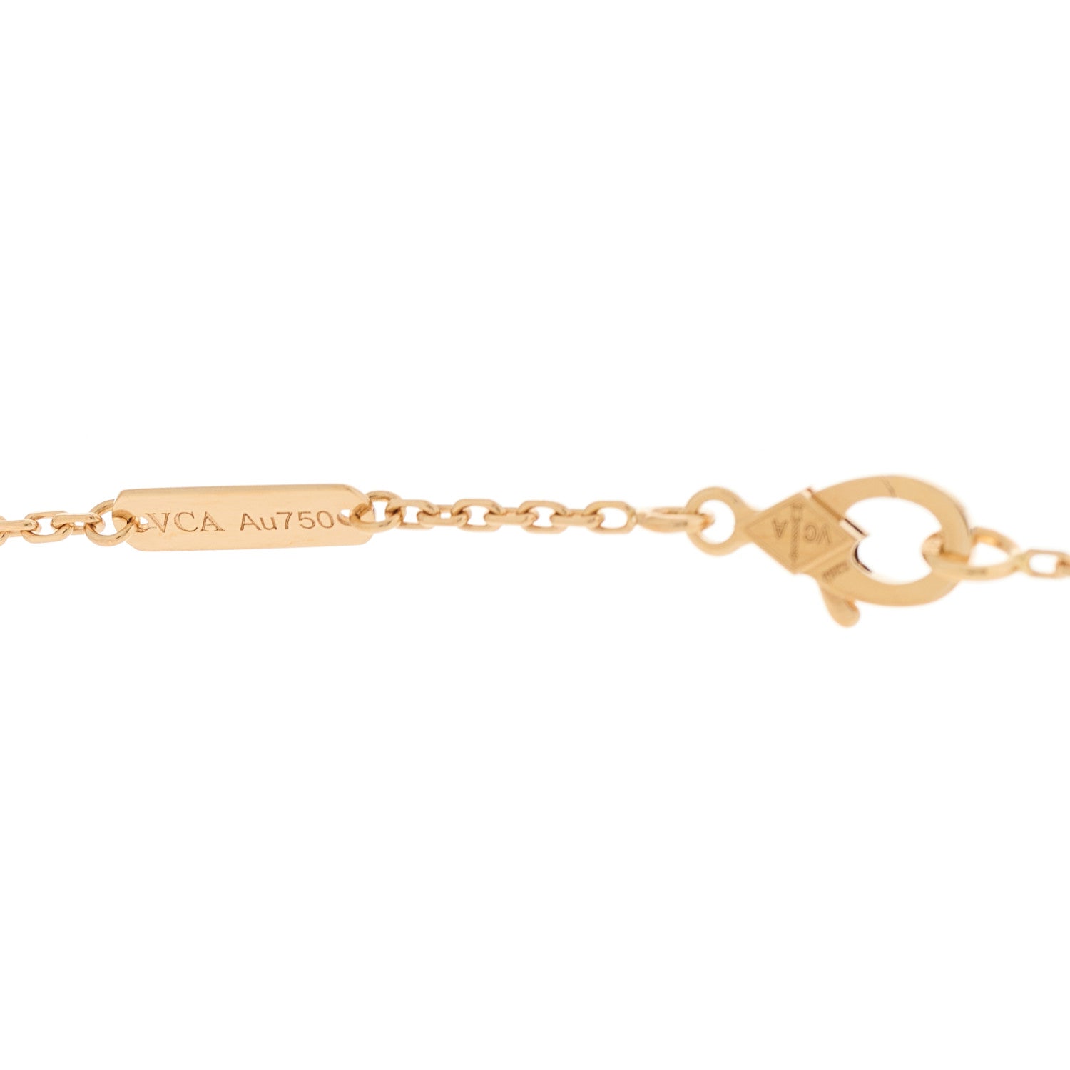 Van Cleef & Arpels 18K Rose Gold Diamond Silver Obsidian Vintage Alhambra Pendant Necklace 5 of 7