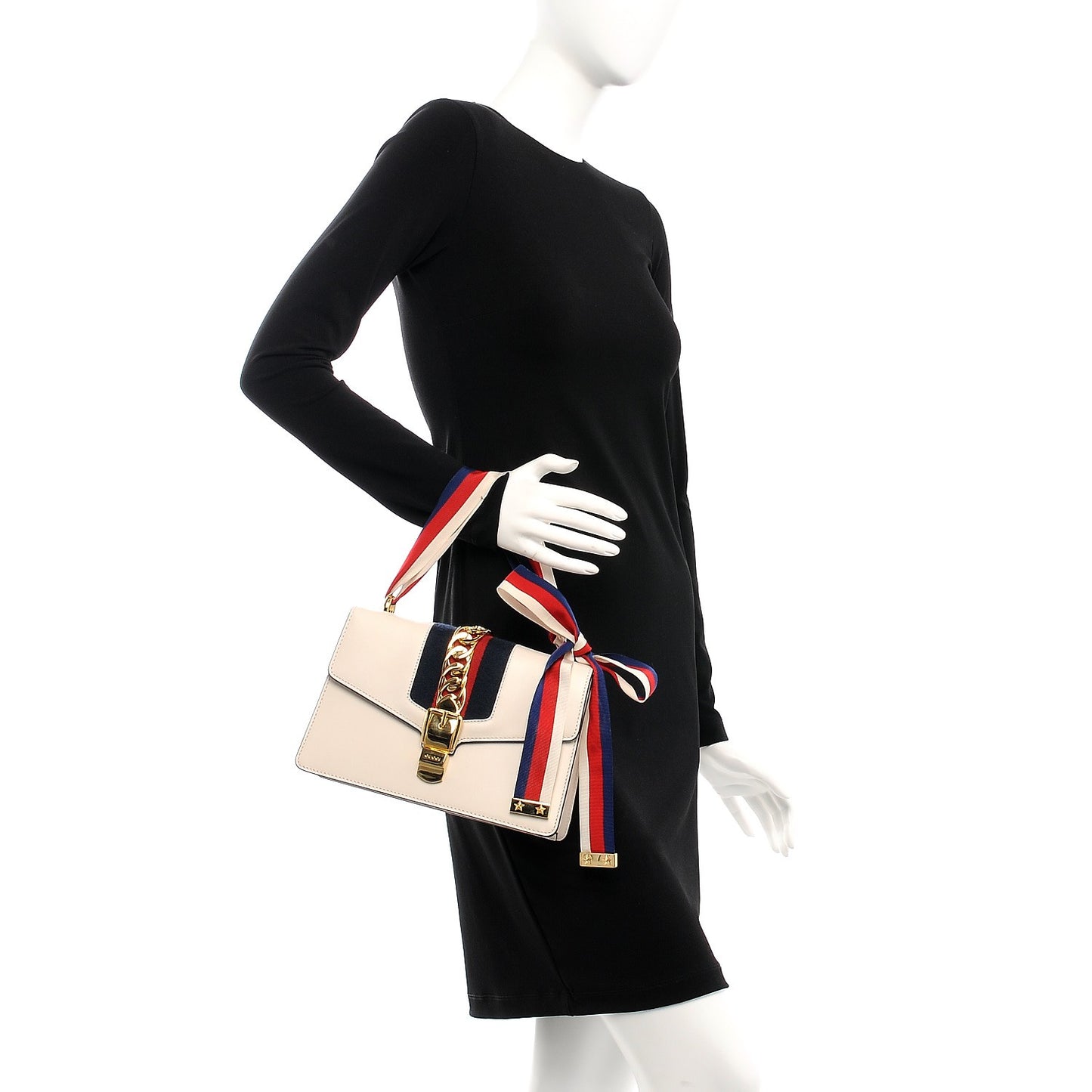 Calfskin Small Sylvie Shoulder Bag White