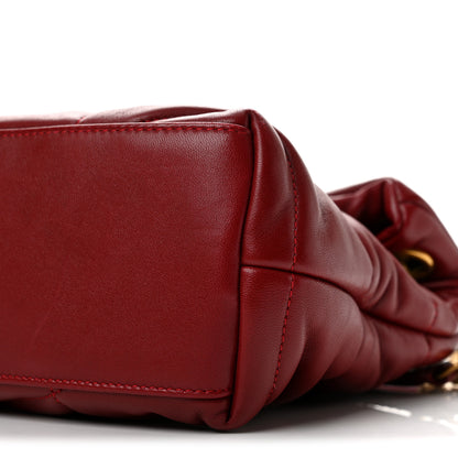 Saint Laurent Lambskin Quilted Small Loulou Puffer Monogram Chain Satchel Opyum Red 10 of 11
