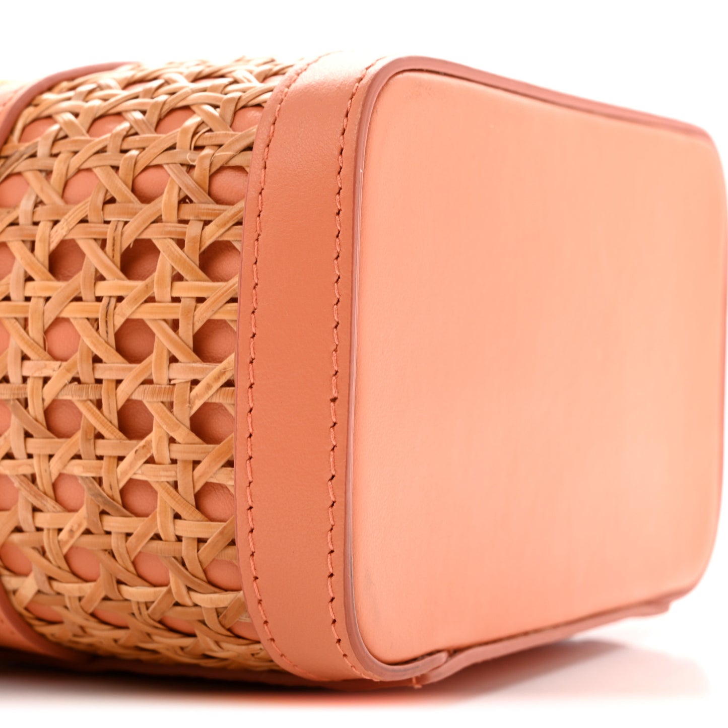 Calfskin Rattan Serpenti Forever Top Handle Vanity Orange