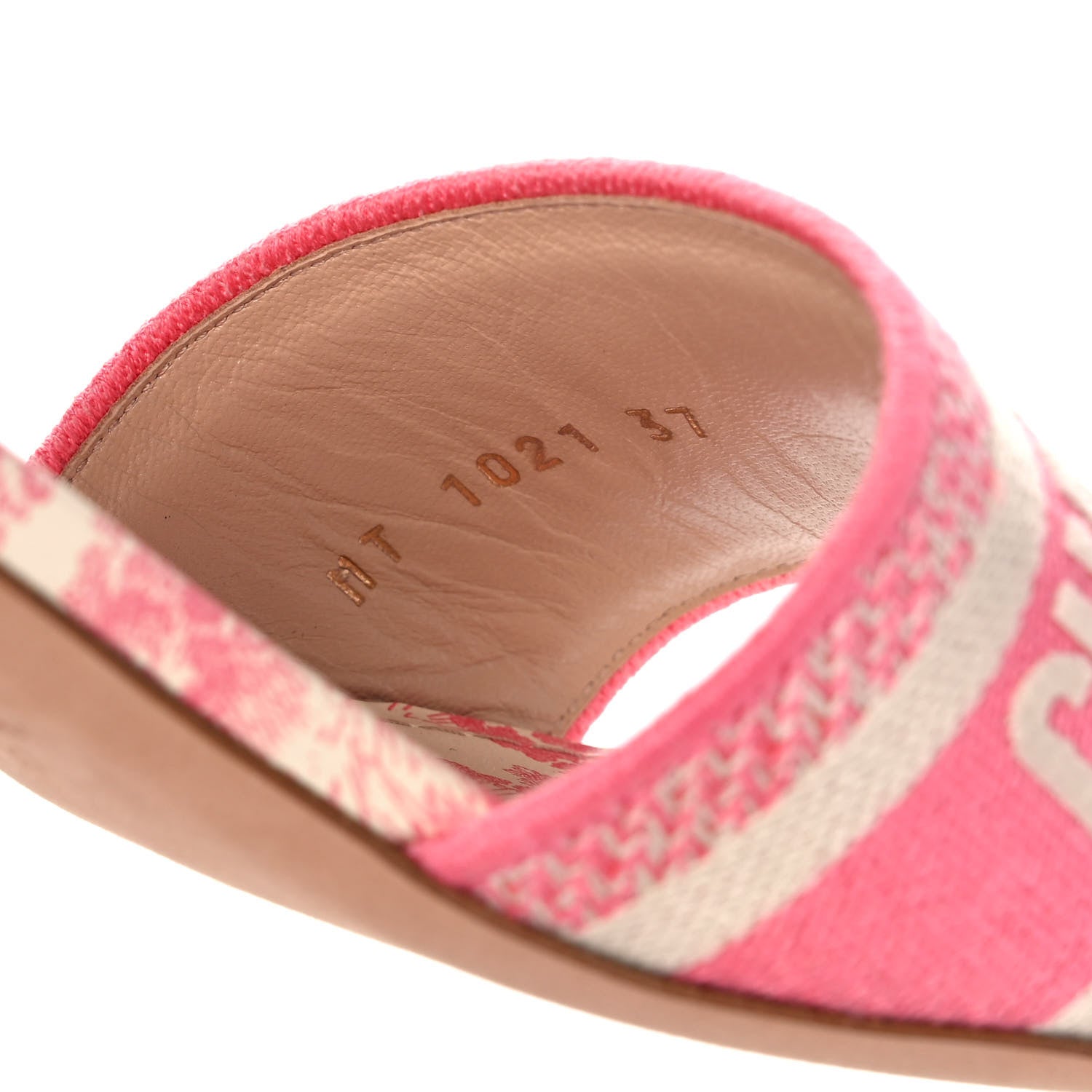 Christian Dior Cotton Toile de Jouy Embroidered Dway 55mm Slide Sandals 37 Off White Pink 8 of 9