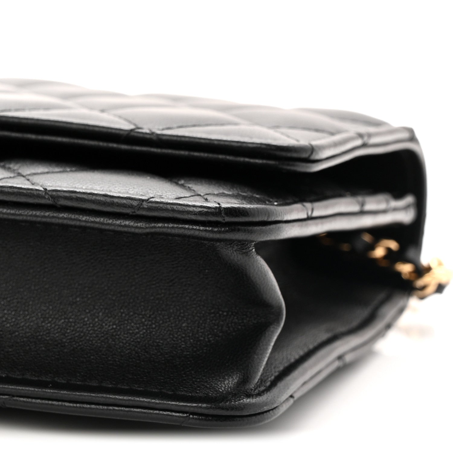 Chanel Lambskin Quilted Wallet On Chain WOC Black 11 of 12