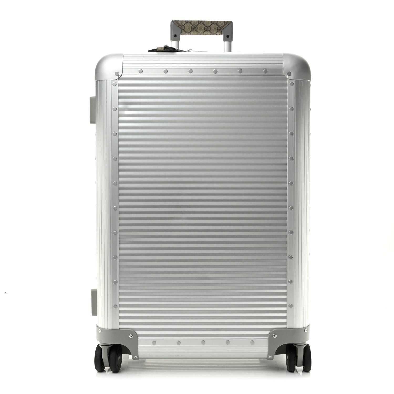 Gucci GG Supreme Monogram Aluminium Porter Medium Trolley Suitcase Silver 1 of 11