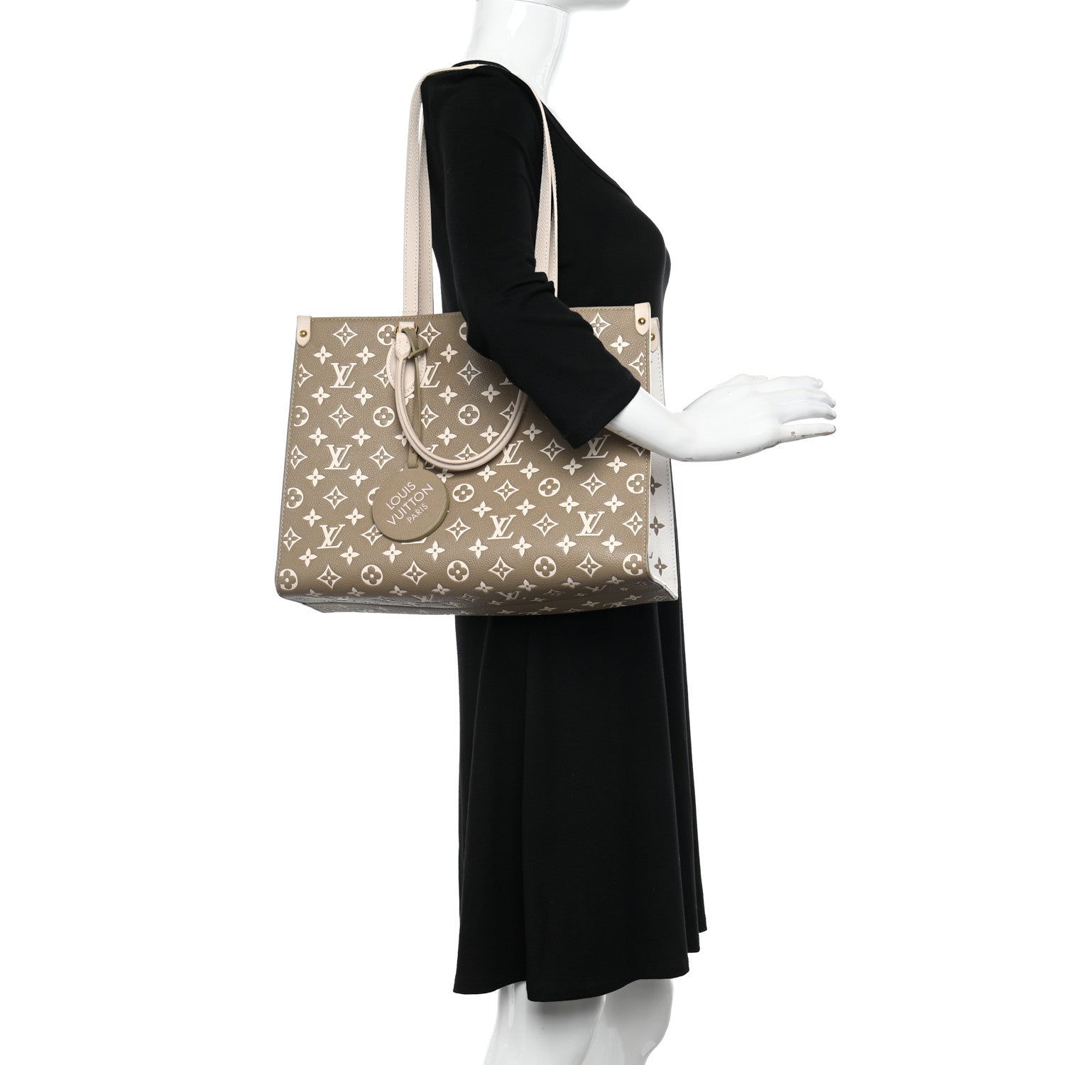 Louis Vuitton Empreinte Monogram Spring In The City Onthego MM Kaki Beige Cream 2 of 13