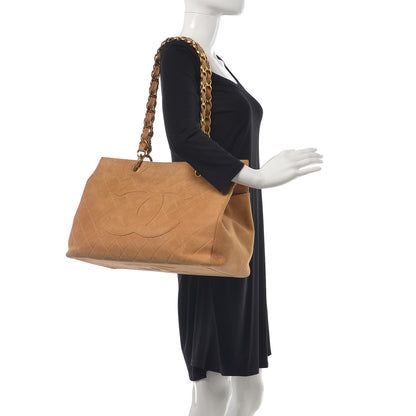 Chanel Suede Quilted Tote Beige 2 of 25