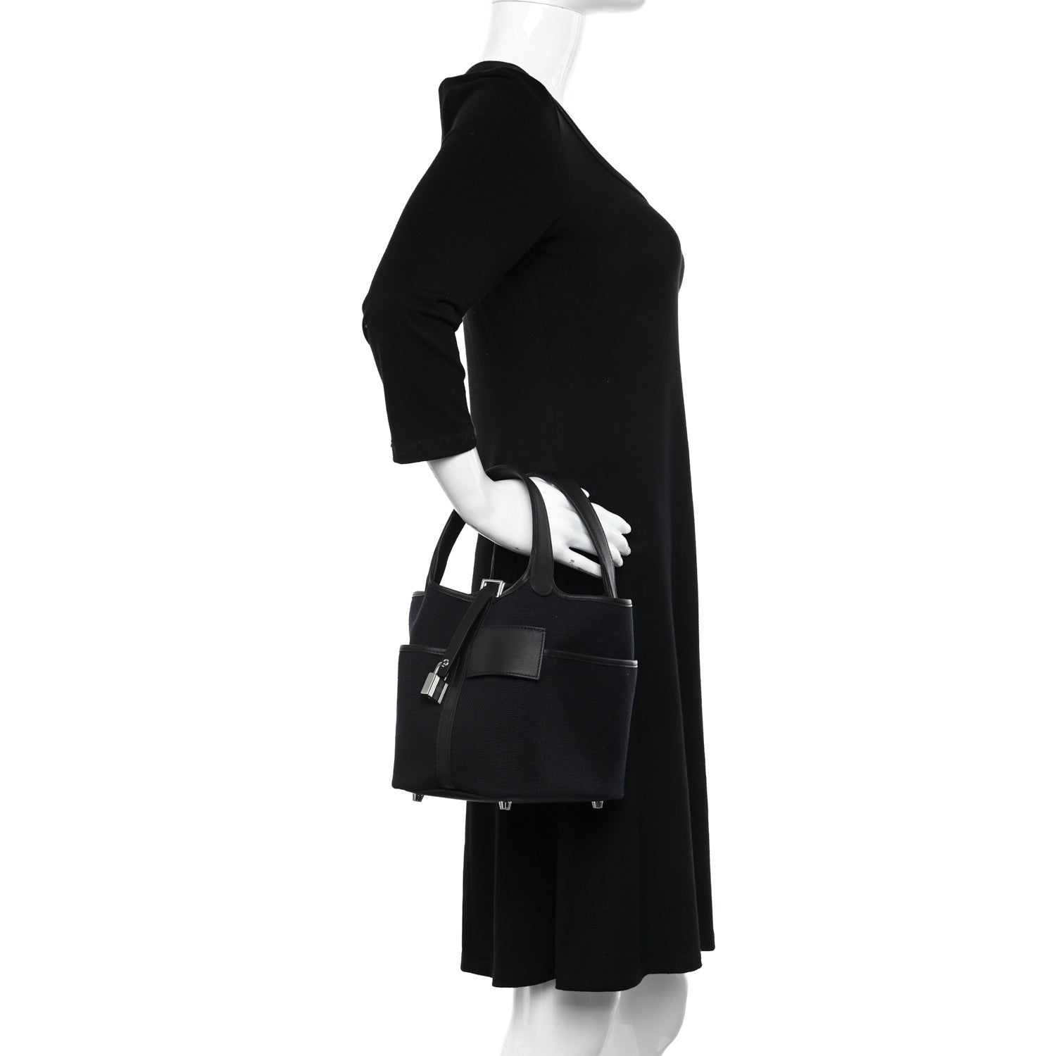 Hermes Toile Goeland Swift Cargo Picotin Lock 18 Caban Black 2 of 11