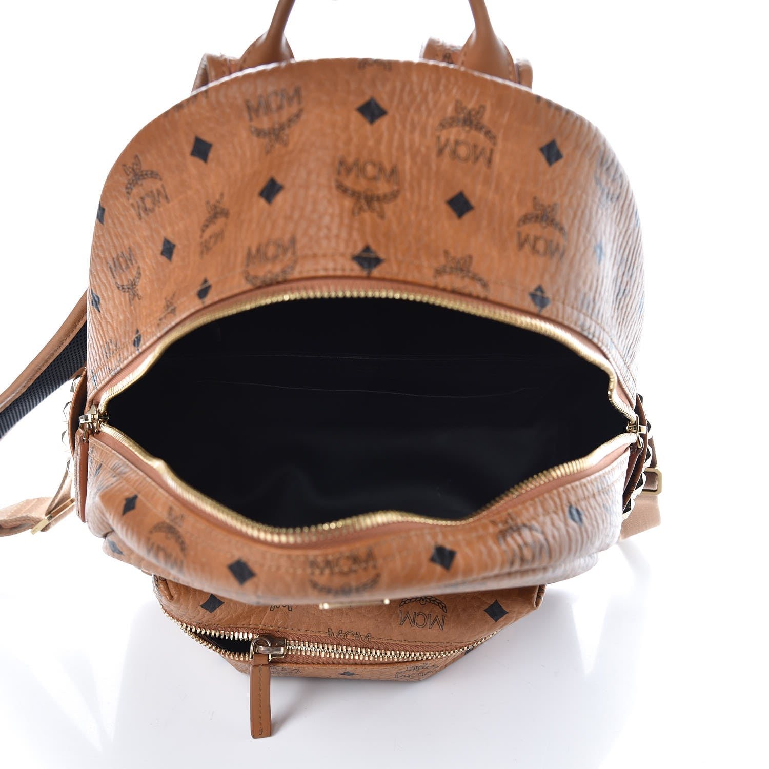MCM Visetos Small Side Stud Stark Backpack Cognac 5 of 11