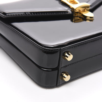 Gucci Mousse Top Patent Mini Sylvie 1969 Top Handle Bag Black 8 of 9