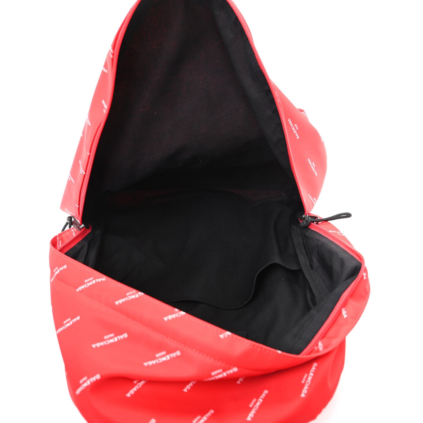 Twill Nylon Allover Logo Print Explorer Backpack Rouge Vermillion White