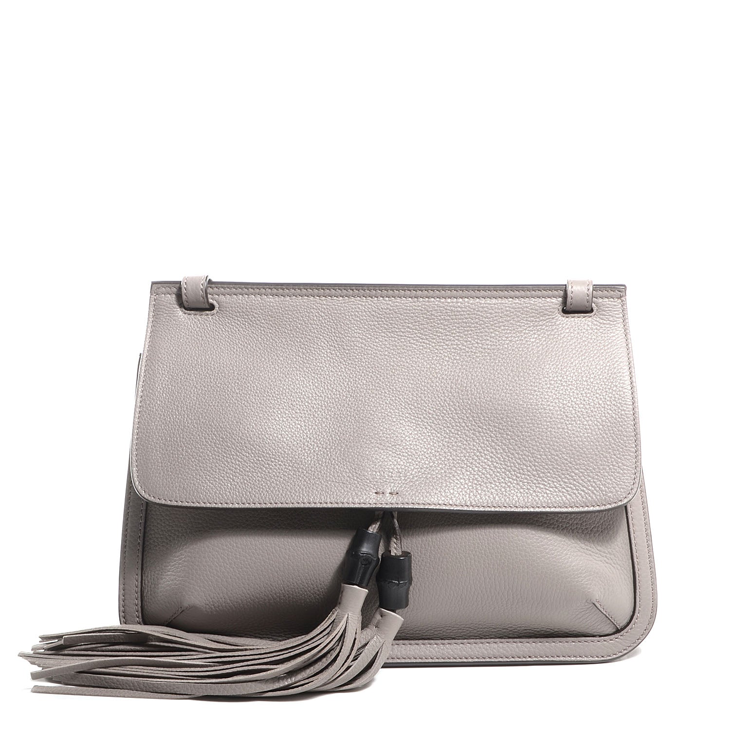Gucci Cellarius Calfskin Medium Bamboo Daily Flap Shoulder Bag Storm Grey 1 of 8