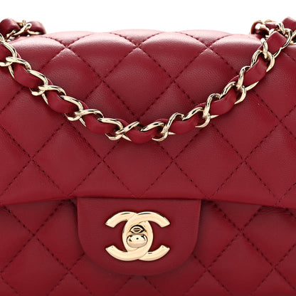 Chanel Lambskin Quilted Mini Rectangular Flap Burgundy 8 of 10