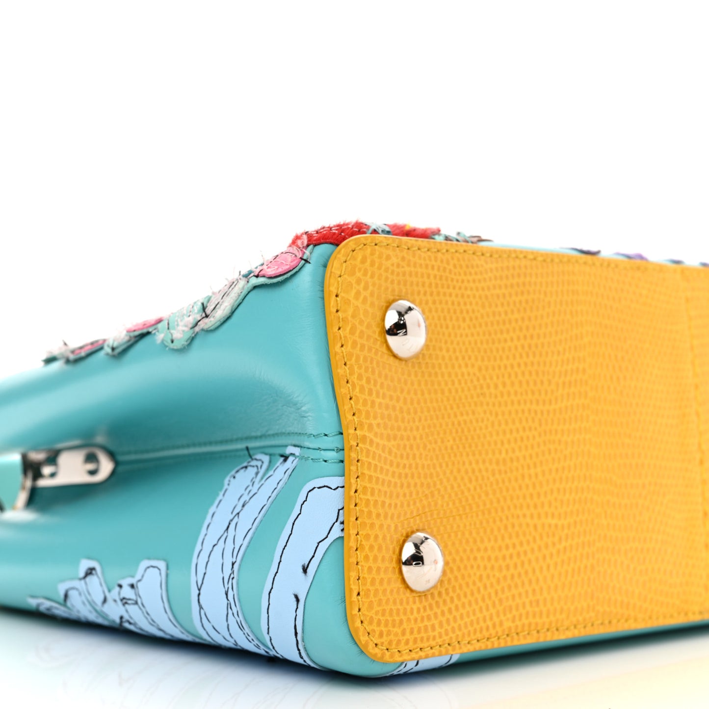 Calfskin Lizard Artycapucines Tschabalala Self PM Multicolor