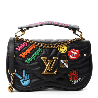 Louis Vuitton Calfskin Embroidered New Wave Chain MM Black 1 of 11