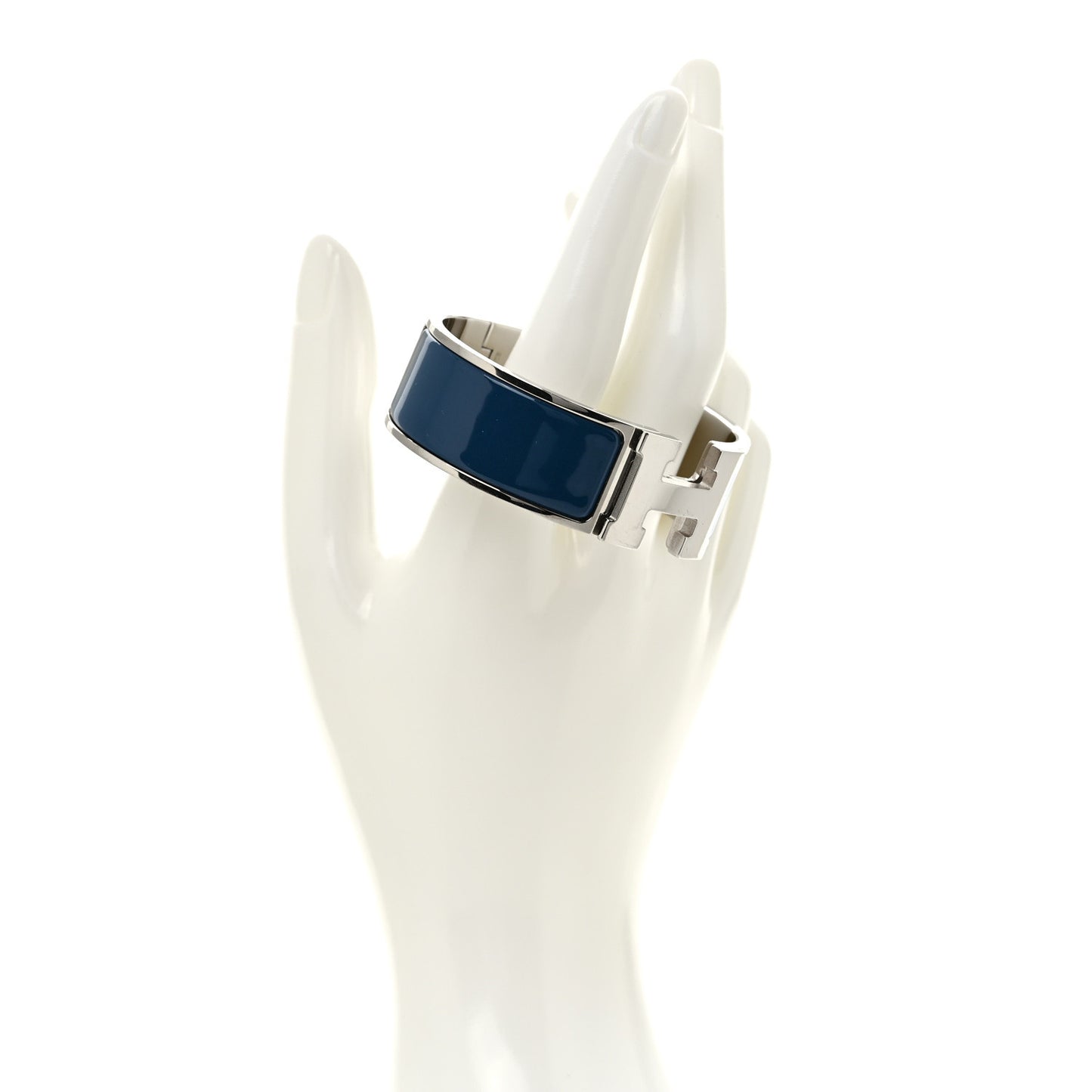 Enamel Wide Clic Clac H Bracelet PM Bleu Turquin