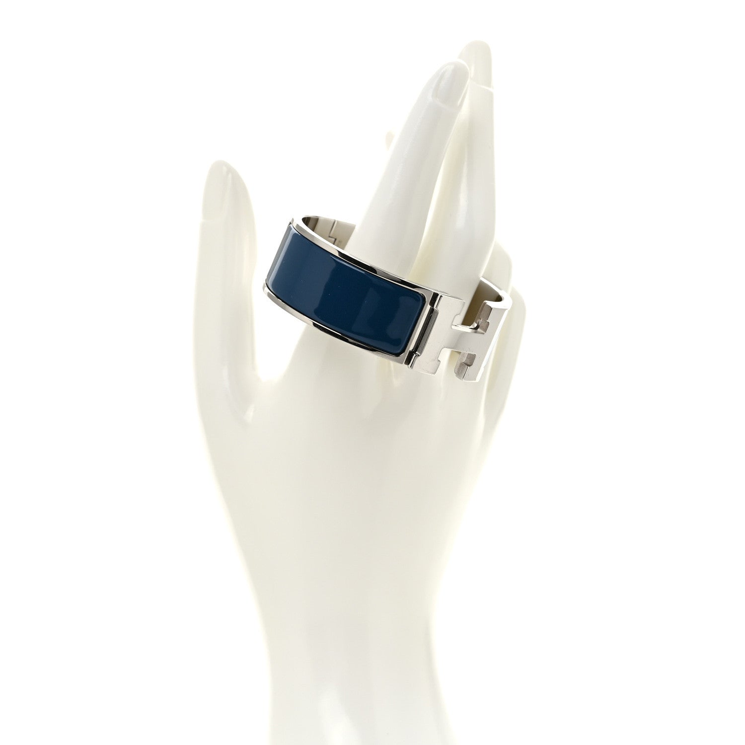 Hermes Enamel Wide Clic Clac H Bracelet PM Bleu Turquin 2 of 4