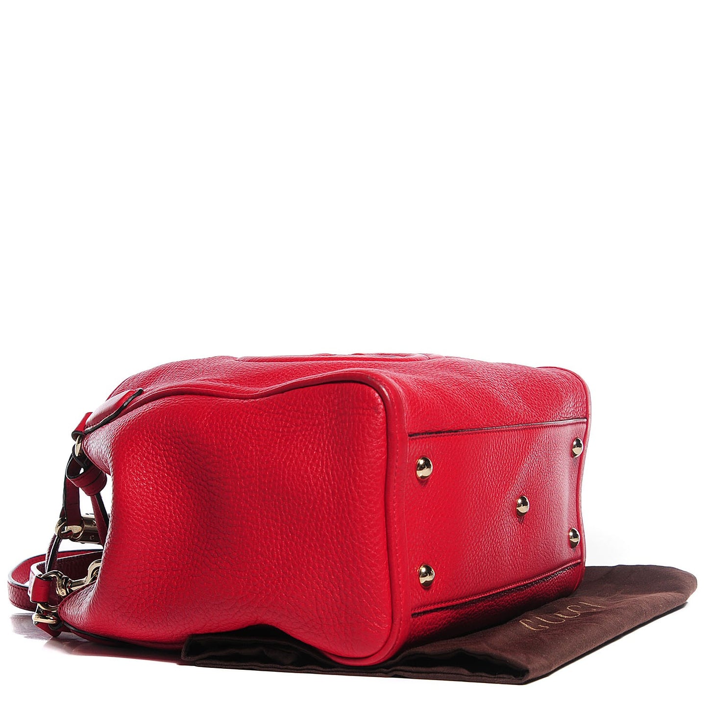 Pebbled Calfskin Small Soho Shoulder Bag Red