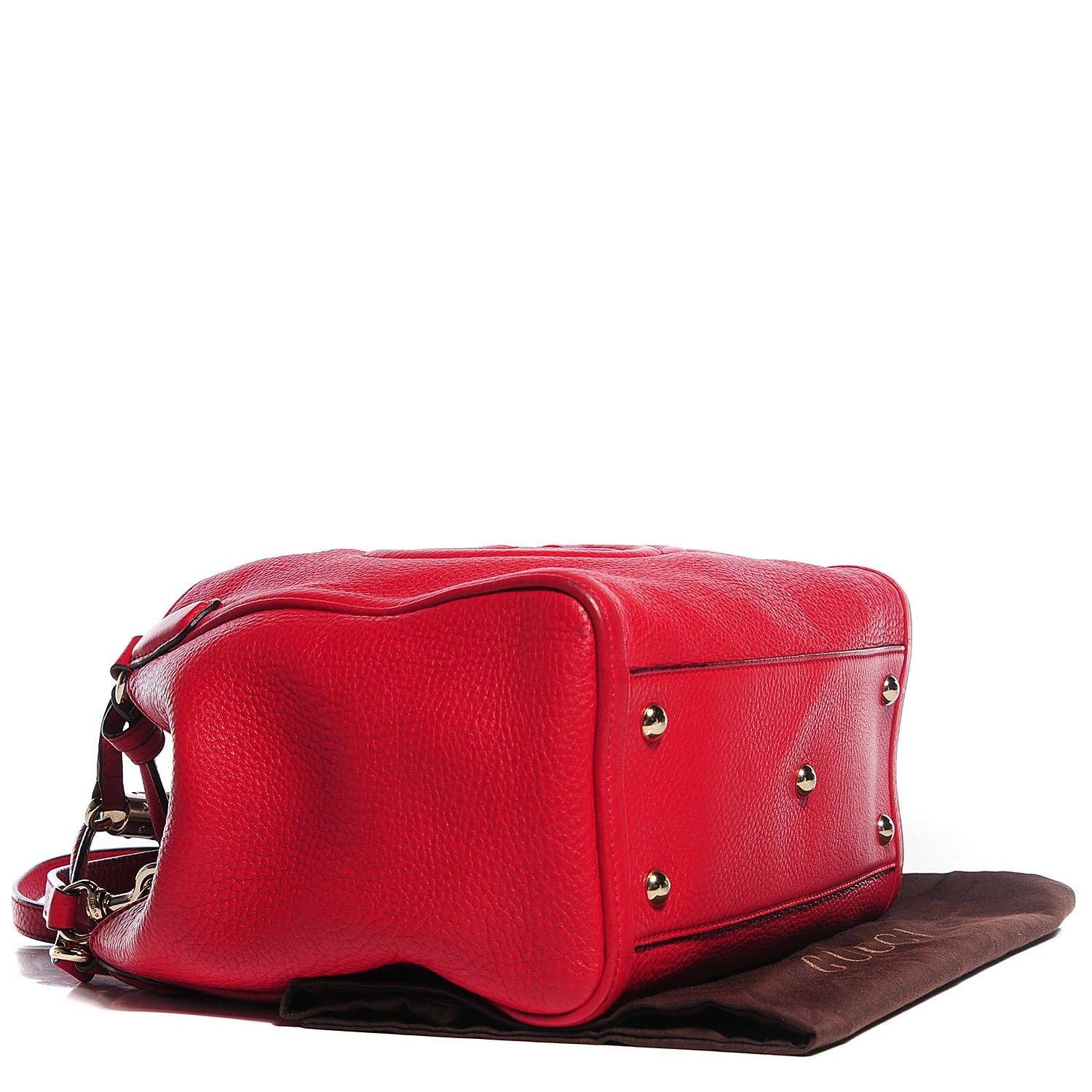 Gucci Pebbled Calfskin Small Soho Shoulder Bag Red 4 of 9