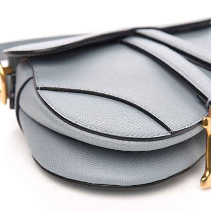 Christian Dior Grained Calfskin Mini Saddle Bag Sky Blue 6 of 8