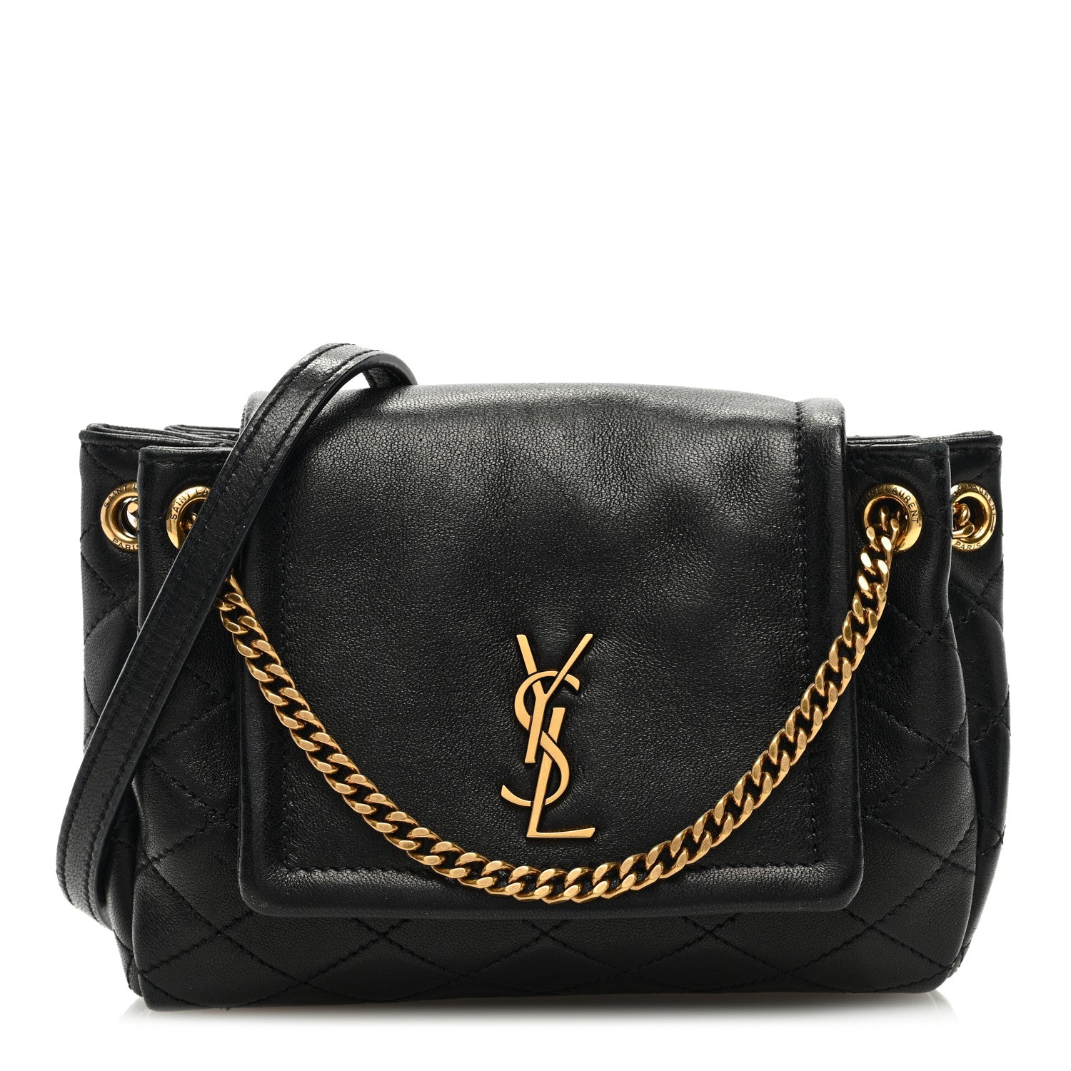 Saint Laurent Lambskin Quilted Monogram Mini Nolita Black 1 of 8