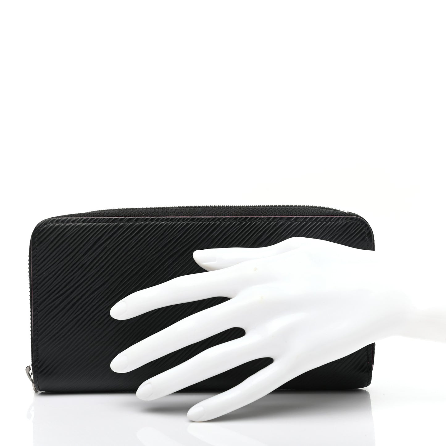 Epi Zippy Wallet Black Hot Pink