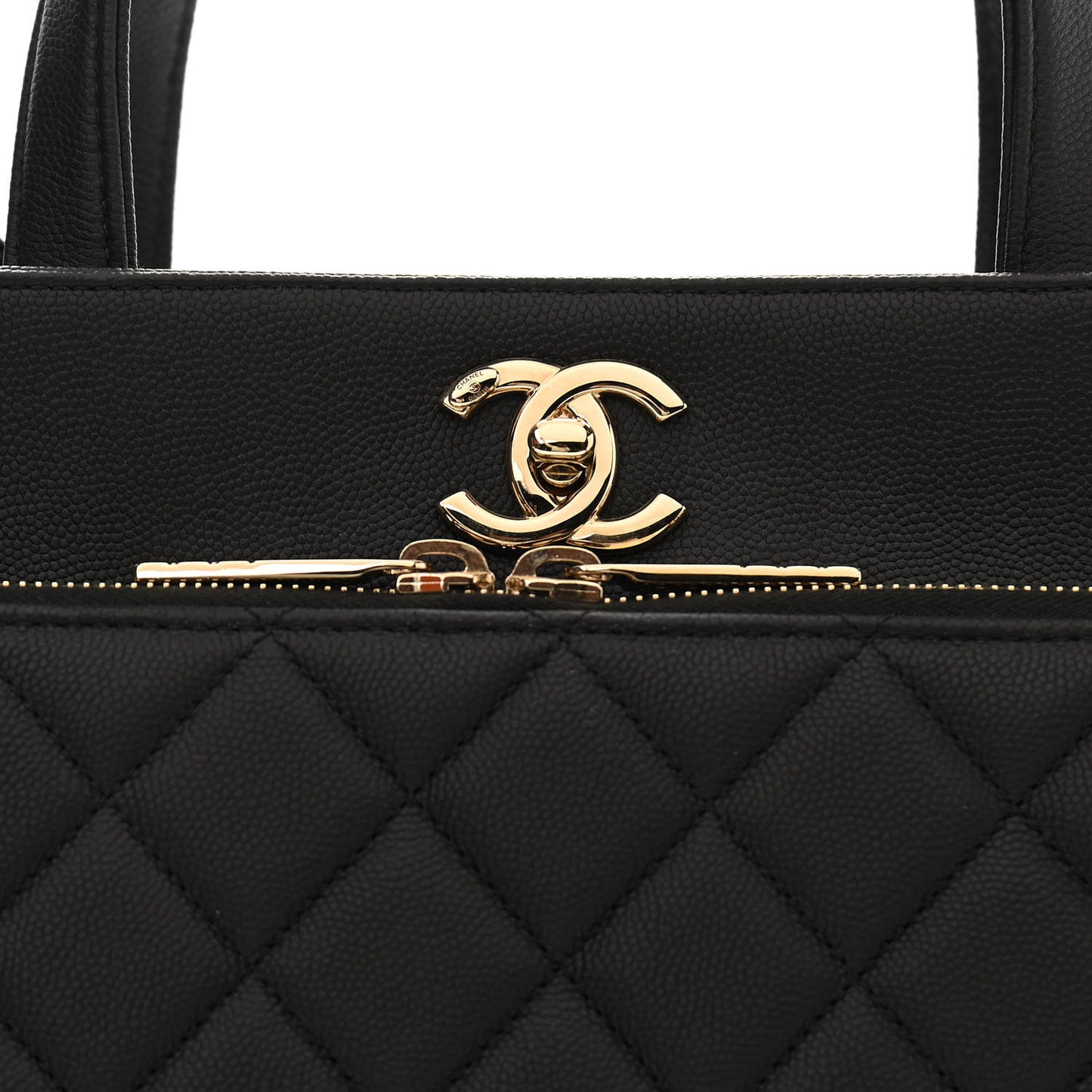 Caviar Quilted Large Business Affinity Shopping Bag Black