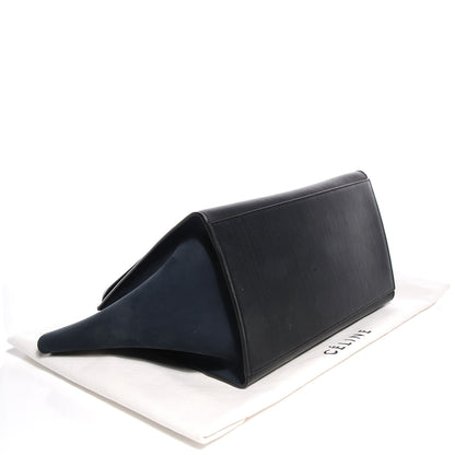 Celine Nubuck Crocodile Embossed Medium Trapeze Navy 4 of 8