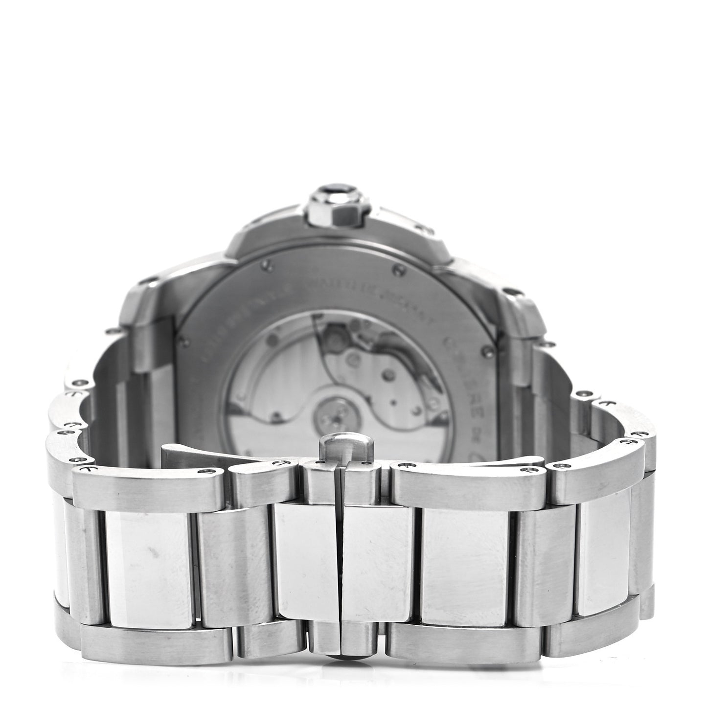 Stainless Steel 42mm Calibre de Cartier Automatic Watch Black