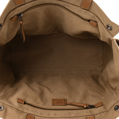 Prada Canvas Calfskin Large Route Shoulder Bag Khaki 5 of 9
