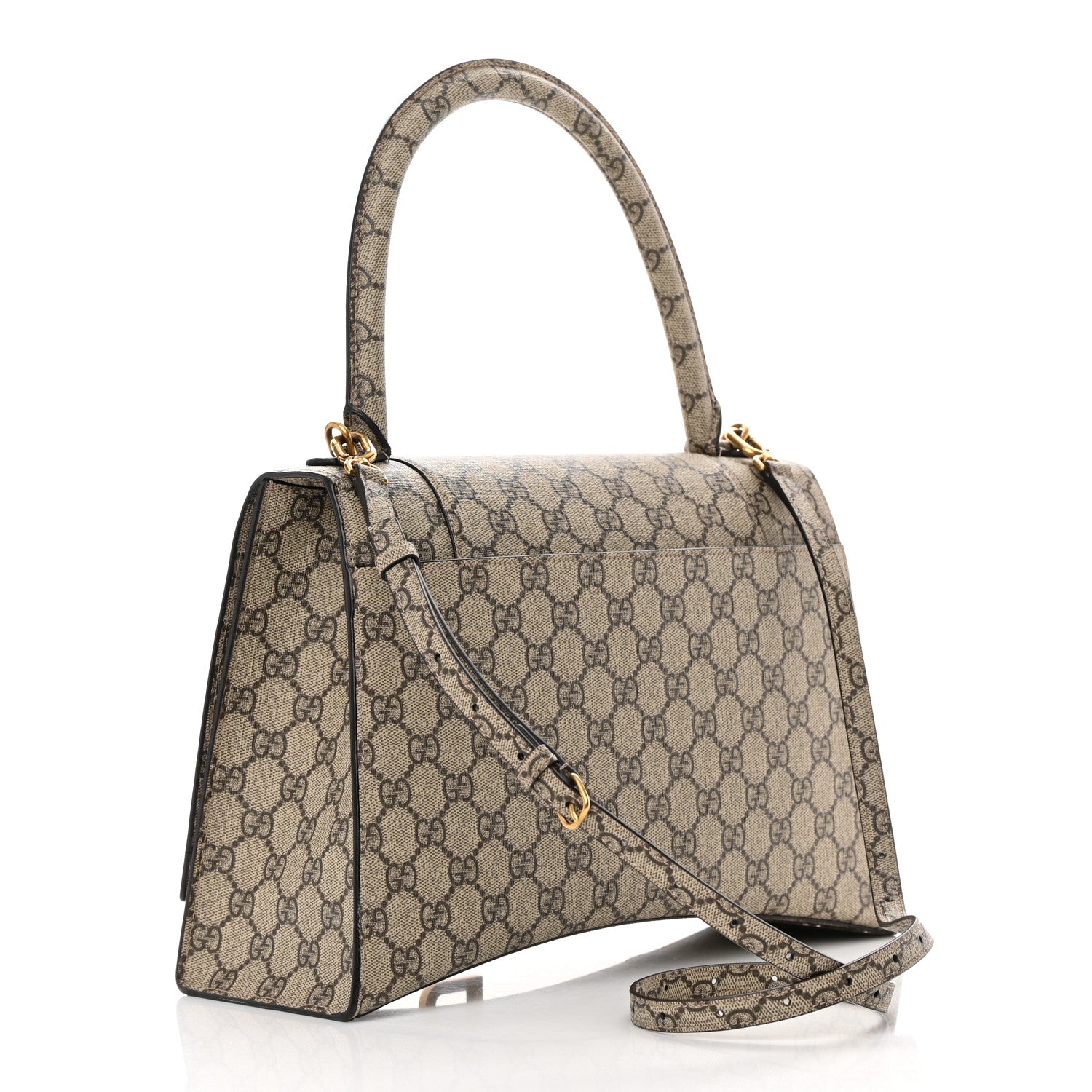 Balenciaga X GUCCI GG Supreme Monogram Medium Hourglass Top Handle Bag Beige Ebony 3 of 16