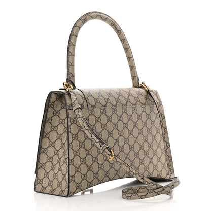 Balenciaga X GUCCI GG Supreme Monogram Medium Hourglass Top Handle Bag Beige Ebony 3 of 16