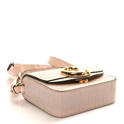 Chloe Calfskin Crocodile Embossed Mini C Double Carry Cement Pink 4 of 9