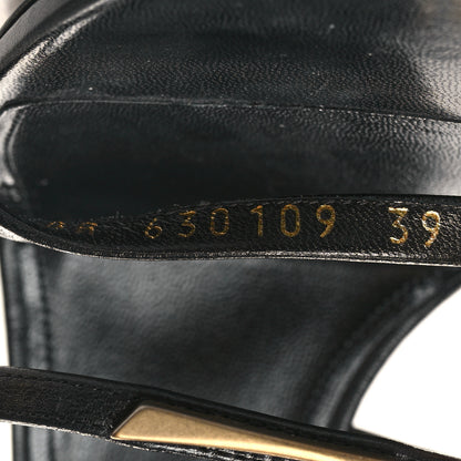 Saint Laurent Calfskin Cassandra 100 Sandals 39 Black 8 of 10