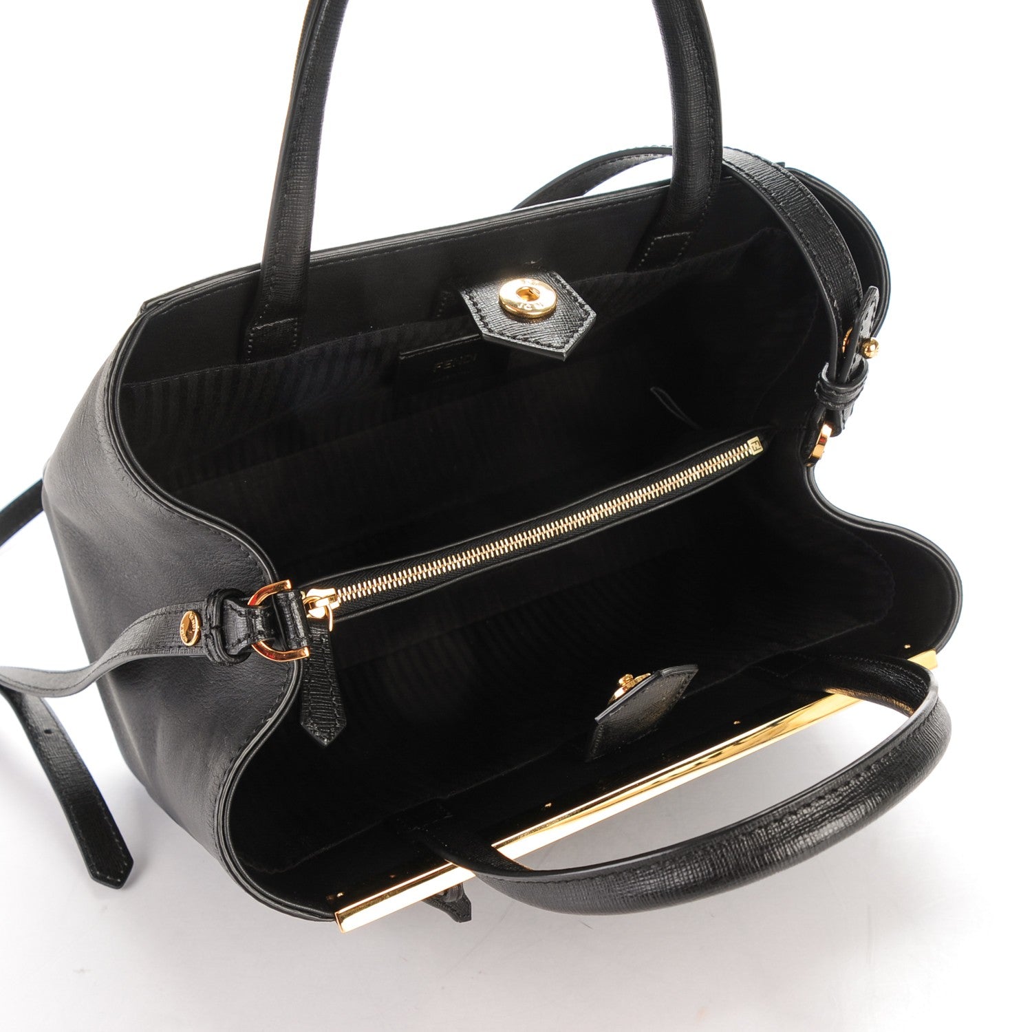 Fendi Vitello Elite Petite 2Jours Tote Black 5 of 7