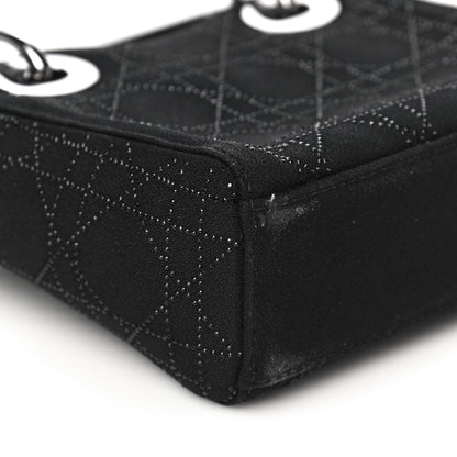 Christian Dior Canvas Studded Cannage Mini Lady Dior Black 14 of 18